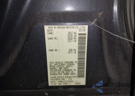 2018 Nissan Altima 2.5 Sv из США, поврежденный, VIN 1N4AL3AP1JC264293